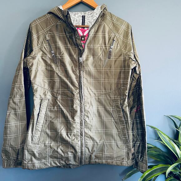 Burton Caper Plaid 2.5L Gleam Snowboard Jacket M Caper Green Olive - Picture 1 of 9